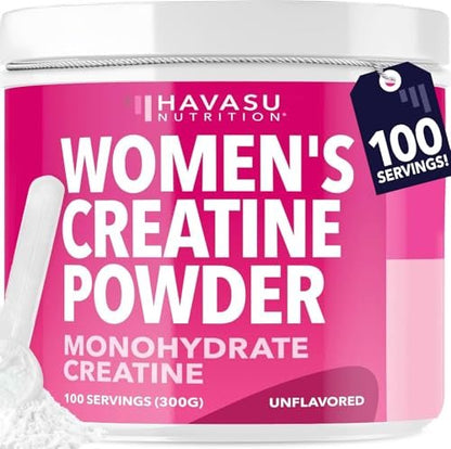 Creatin für Frauen - Speziell für Frauen entwickelt - 3g mikronisiertes Creatin-Monohydrat pro Portion zur Unterstützung von Energie, fettfreier Muskelmasse und geistiger Klarheit - ungesüßt, vegan, nicht-GVO, 100 Portionen