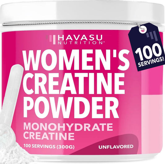Creatin für Frauen - Speziell für Frauen entwickelt - 3g mikronisiertes Creatin-Monohydrat pro Portion zur Unterstützung von Energie, fettfreier Muskelmasse und geistiger Klarheit - ungesüßt, vegan, nicht-GVO, 100 Portionen