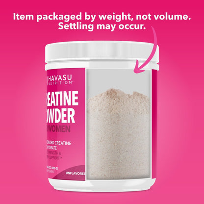Creatin für Frauen - Speziell für Frauen entwickelt - 3g mikronisiertes Creatin-Monohydrat pro Portion zur Unterstützung von Energie, fettfreier Muskelmasse und geistiger Klarheit - ungesüßt, vegan, nicht-GVO, 100 Portionen