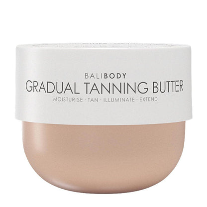 Bali Body Gradual Tanning Butter – Selbstbräuner Körperbutter für einen natürlichen, streifenfreien Teint – Aufbaubarer Glow – Sonnenloser Bräuner, tierversuchsfrei, ungiftig (200 ml/6,76 fl oz)