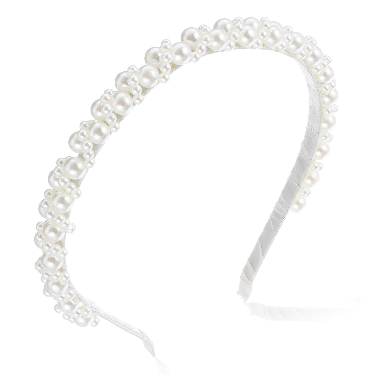 LLOUSSAK Perlen-Stirnband für Mädchen und Frauen – Elegantes Haarband mit Perlen für Hochzeit, Geburtstag und Fotografie