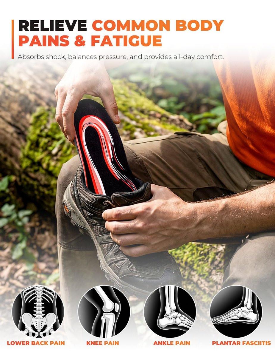 Plantarfasziitis Einlegesohlen Herren: Fußgewölbeunterstützung Einlegesohlen Damen Herren - Sport Schuh Einlagen - Orthopädische Arbeitsschuheinlagen für hohes Fußgewölbe - Plattfüße - Schmerzlinderung [1 Paar] (Herren 9-10.5/Damen 10-11.5)