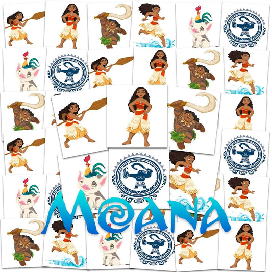 Moana Tattoos Party Favors Bundle – 72 einzeln perforierte temporäre Tattoos für Kinder, Jungen und Mädchen (Moana Partyzubehör)