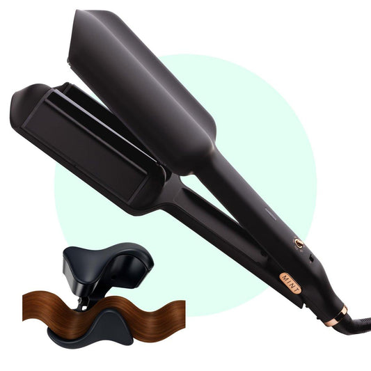 MINT Double Barrel Mermaid Hair Waver für langes Haar | Ionic Deep Waver für Volumen & große Beach Waves | Welleneisen mit einstellbarer Temperatur