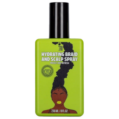 Pardon My Fro Braid & Scalp Hydrating Spray – Feuchtigkeitsspray für Kopfhaut und Zöpfe, beruhigende Pflege bei trockener, juckender Kopfhaut, Leave-In Formel mit Hyaluronsäure für gesundes, weiches Haar – 237 ml