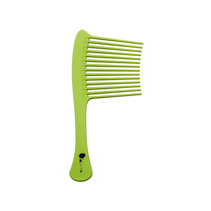 Pardon My Fro Breiter Zahnkamm – Entwirrt lockiges, dickes & nasses Haar, minimiert Haarbruch, bequemer Griff für einfaches Styling, ideal für Afro-, welliges & strukturiertes Haar – reisefreundlich, leicht – Grün