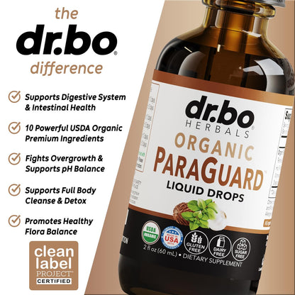 ParaGuard Cleanse Liquid Organic Detox – Organischer Darmreiniger für Menschen mit Schwarznuss, Wermut, Nelke & Oregano Tinktur – Natürliche Kräuter-Darmreinigung 60 ml