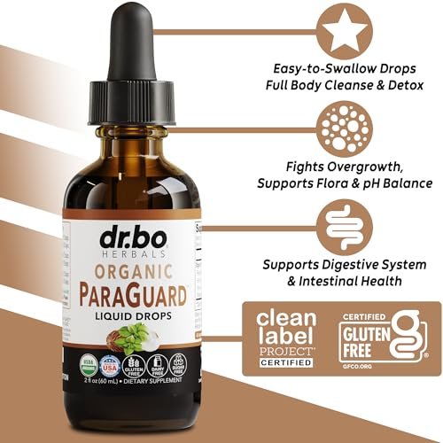 ParaGuard Cleanse Liquid Organic Detox – Organischer Darmreiniger für Menschen mit Schwarznuss, Wermut, Nelke & Oregano Tinktur – Natürliche Kräuter-Darmreinigung 60 ml