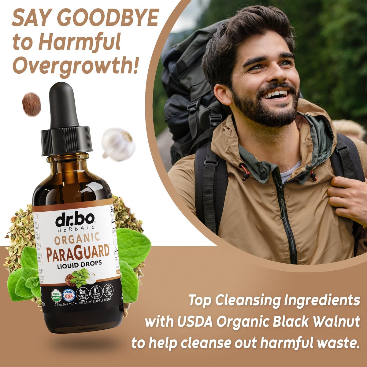 ParaGuard Cleanse Liquid Organic Detox – Organischer Darmreiniger für Menschen mit Schwarznuss, Wermut, Nelke & Oregano Tinktur – Natürliche Kräuter-Darmreinigung 60 ml