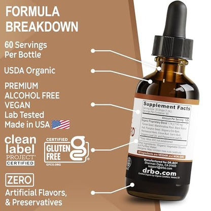 ParaGuard Cleanse Liquid Organic Detox – Organischer Darmreiniger für Menschen mit Schwarznuss, Wermut, Nelke & Oregano Tinktur – Natürliche Kräuter-Darmreinigung 60 ml