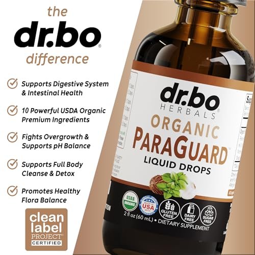 ParaGuard Cleanse Liquid Organic Detox – Organischer Darmreiniger für Menschen mit Schwarznuss, Wermut, Nelke & Oregano Tinktur – Natürliche Kräuter-Darmreinigung 60 ml