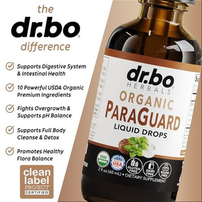 ParaGuard Cleanse Liquid Organic Detox – Organischer Darmreiniger für Menschen mit Schwarznuss, Wermut, Nelke & Oregano Tinktur – Natürliche Kräuter-Darmreinigung 60 ml