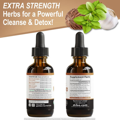 ParaGuard Cleanse Liquid Organic Detox – Organischer Darmreiniger für Menschen mit Schwarznuss, Wermut, Nelke & Oregano Tinktur – Natürliche Kräuter-Darmreinigung 60 ml