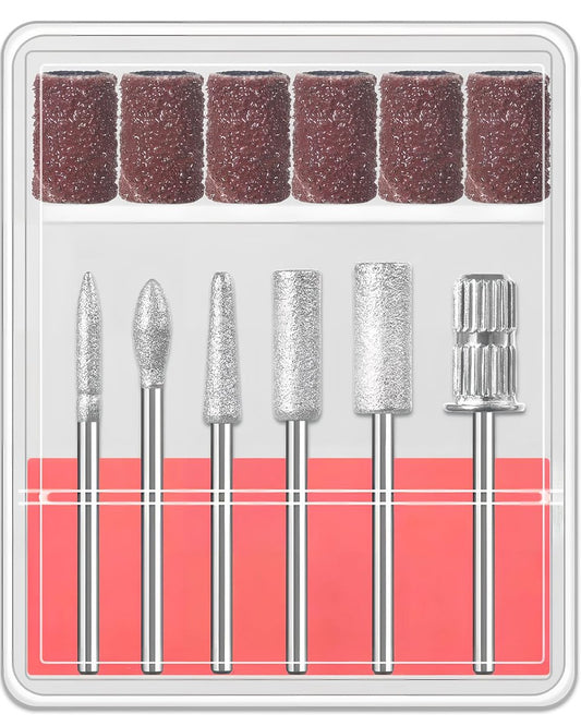 6-teiliges Nagelbohrer-Set, 3/32 Zoll, professionelle Nagelbohrer für Maniküre und Pediküre