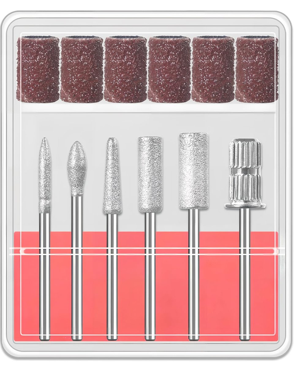 6-teiliges Nagelbohrer-Set, 3/32 Zoll, professionelle Nagelbohrer für Maniküre und Pediküre