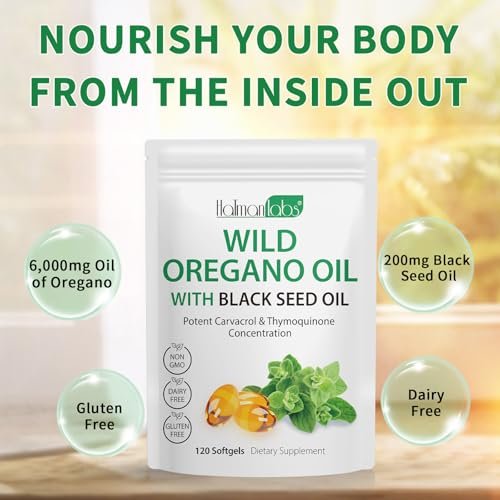 newseel Oreganoöl mit Schwarzkümmelöl – Bio Oreganoöl Kapseln, 120 Softgels, Non-GMO, Glutenfrei