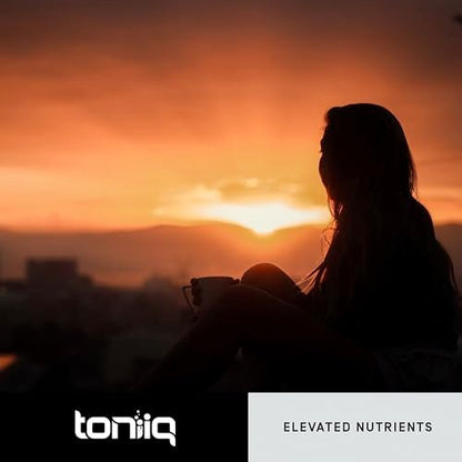 Toniiq Koffeinarmer Pilzkaffee – Ultrahochkonzentrierter 10:1 Extrakt – Kolumbianische Bohnen mit 10 Pilzmischung, Löwenmähne & Cordyceps – Funktionelle Kaffeealternative