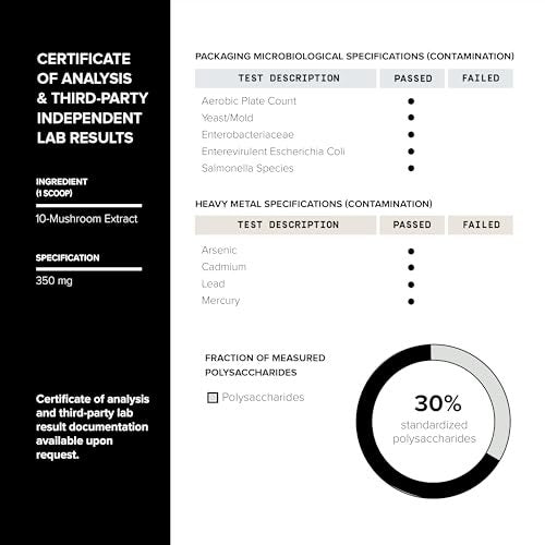 Toniiq Koffeinarmer Pilzkaffee – Ultrahochkonzentrierter 10:1 Extrakt – Kolumbianische Bohnen mit 10 Pilzmischung, Löwenmähne & Cordyceps – Funktionelle Kaffeealternative