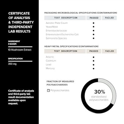 Toniiq Koffeinarmer Pilzkaffee – Ultrahochkonzentrierter 10:1 Extrakt – Kolumbianische Bohnen mit 10 Pilzmischung, Löwenmähne & Cordyceps – Funktionelle Kaffeealternative