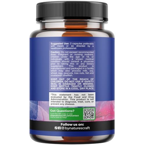 Natures Craft Candida Reinigung Körperentgiftung für Frauen - Anti-Überwucherung Darmreinigung mit Caprylsäure, Schwarznuss, Wermut und Oregano - Ganzkörperreinigung mit Prä- und Probiotika - 60 Kapseln