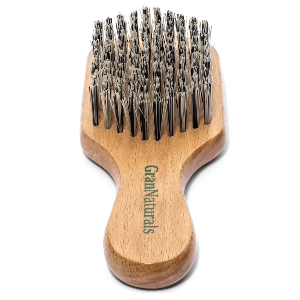 GranNaturals Hartborsten-Slick-Back-Haarbürste für Männer & Frauen mit dickem, lockigem Haar – Strenge Nylon-Kleinbürste zum Glätten, Wellen, Bart, Fades, Locs, Dreads