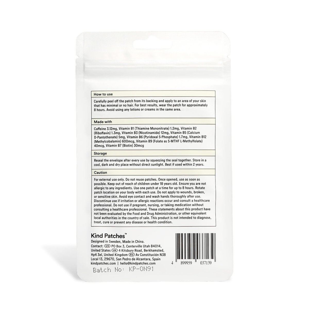 Kind Patches Stress Down Patches – Vitamin B12, Vitamin D3 & Ashwagandha Beruhigungsstreifen – Natürliche Inhaltsstoffe für tägliche Stressunterstützung – 30 Stück