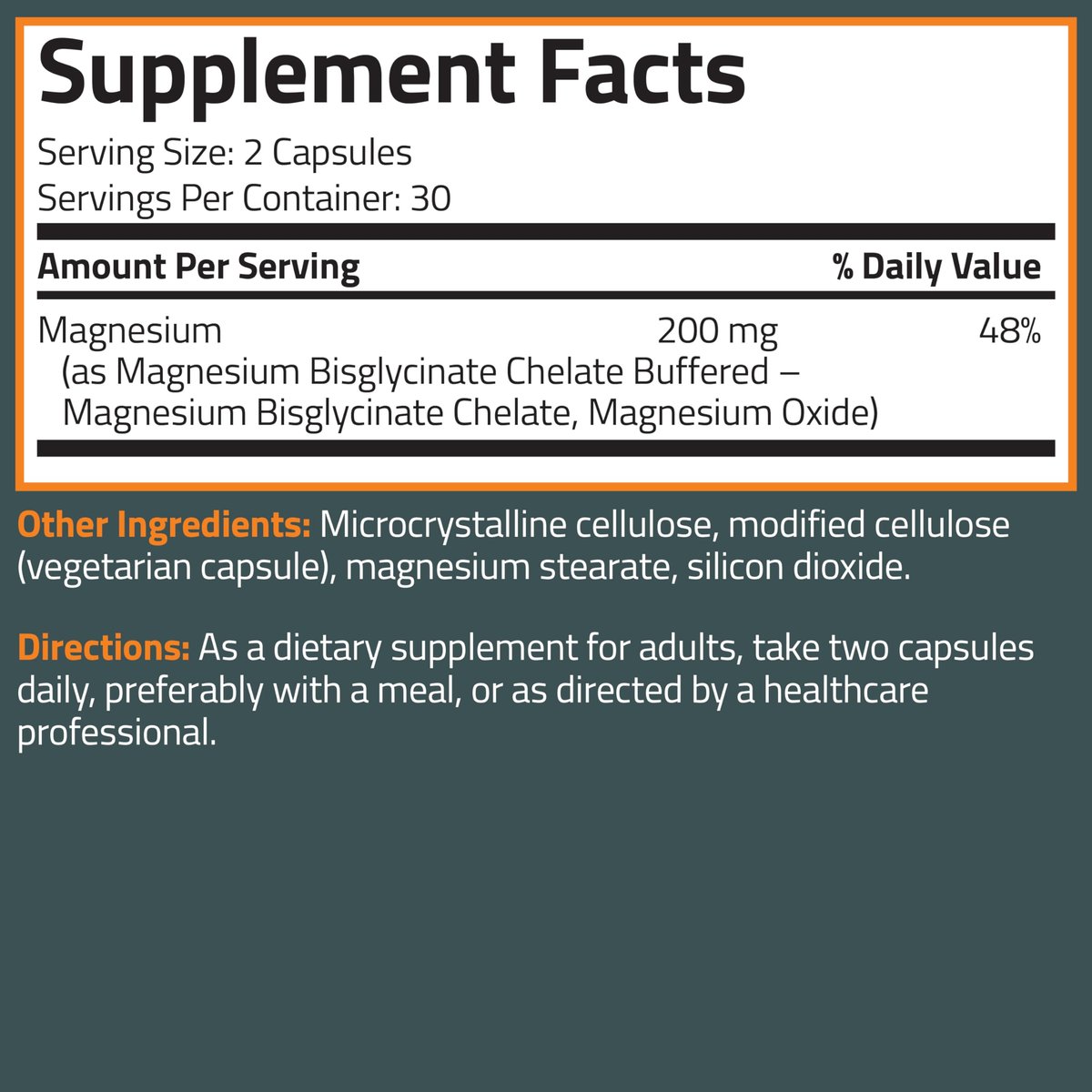 Bronson Magnesium Glycinat 200 mg – Hoch absorbierend, chelatisiert, gepuffert, magenschonend, Nicht-GVO, 60 vegane Kapseln