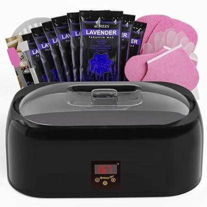 Achzzy Paraffin-Wachsmaschine 4000ml für Hände und Füße – Professioneller Wachswärmer mit 200W Heizkern, LED-Echtzeit-Temperaturregelung & 167°F Schnellschmelze, Intensive Hydratation mit Handwachs-Paraffinbad
