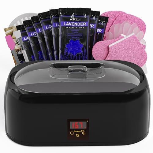 Achzzy Paraffin-Wachsmaschine 4000ml für Hände und Füße – Professioneller Wachswärmer mit 200W Heizkern, LED-Echtzeit-Temperaturregelung & 167°F Schnellschmelze, Intensive Hydratation mit Handwachs-Paraffinbad