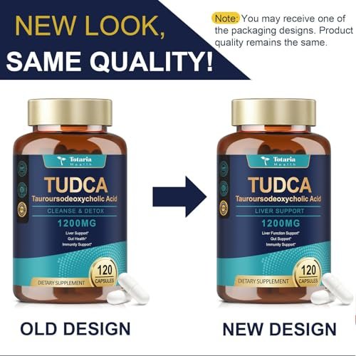 Totaria TUDCA Gallensalze 1200 mg (Tauroursodeoxycholsäure), 120 Kapseln, Hochreines TUDCA Leberpräparat, Leber- und Gallenblasenreinigung & Reparatur, Vegan