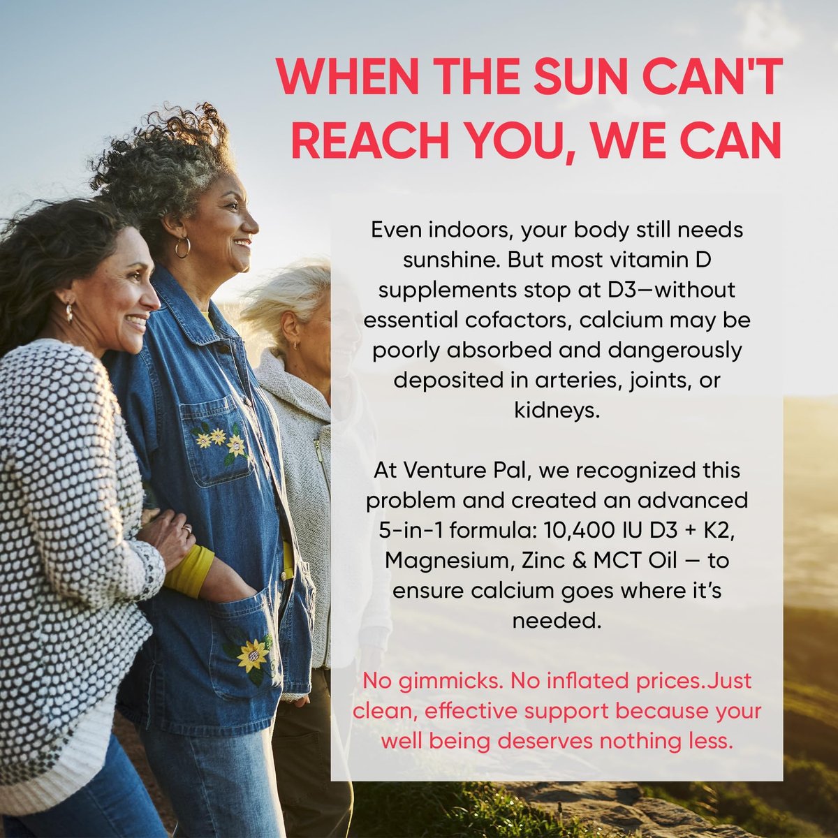 Venture Pal 5-in-1 Vitamin D3 10000 IE & K2 als MK-7 200mcg mit Magnesium, MCT-Öl, Zink, Zuckerfreies Vitamin-D-Liquid für maximale Aufnahme – Knochen-, Stimmungs- und Immununterstützung – 60 ml, 67 Tage