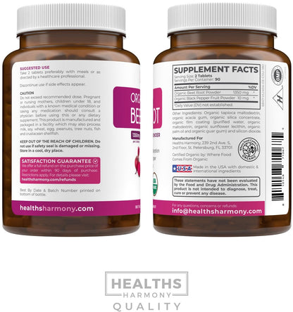 Bio Rote Bete Wurzel Tabletten – Extra starkes Rote-Bete-Supplement mit schwarzem Pfeffer Extrakt für verbesserte Aufnahme zur Unterstützung der Herzgesundheit, Stickstoffmonoxid-Produktion und sportlichen Leistung (3 Monate)