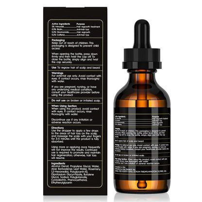 2er-Pack 5% Minoxidil Haarwuchsserum für Männer und Frauen – Haarnachwuchsbehandlung für stärkeres, dichteres und längeres Haar sowie Bartpflege und -verdickung