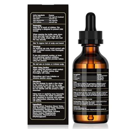 2er-Pack 5% Minoxidil Haarwuchsserum für Männer und Frauen – Haarnachwuchsbehandlung für stärkeres, dichteres und längeres Haar sowie Bartpflege und -verdickung