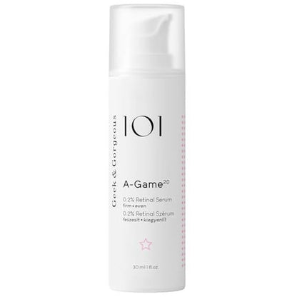 Geek & Gorgeous A-Game 20 – 0,2% Retinal-Serum – Fortgeschrittenes Anti-Aging Vitamin A Nacht-Serum – Reduziert Falten, glättet die Haut & boostet Kollagen – Für erfahrene Retinoid-Anwender – 30 ml