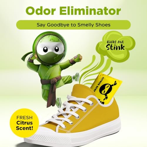 Shoe Ninja Schuhdeo – Aktivkohle Schuhdeodorizer, wiederverwendbarer Geruchsentferner für Schuhe, Boxhandschuhe & Sportsachen – 1 Packung mit 2 Stück