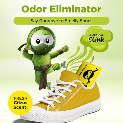 Shoe Ninja Schuhdeo – Aktivkohle Schuhdeodorizer, wiederverwendbarer Geruchsentferner für Schuhe, Boxhandschuhe & Sportsachen – 1 Packung mit 2 Stück