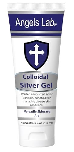 Angels Colloidal Silber Gel Nano Silber Gel Wundpflege – Ungeruchsheilende Salbe für Verbrennungen, Sonnenbrand und gereizte Haut – 118ml Formel