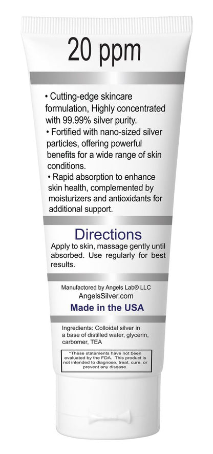 Angels Colloidal Silber Gel Nano Silber Gel Wundpflege – Ungeruchsheilende Salbe für Verbrennungen, Sonnenbrand und gereizte Haut – 118ml Formel