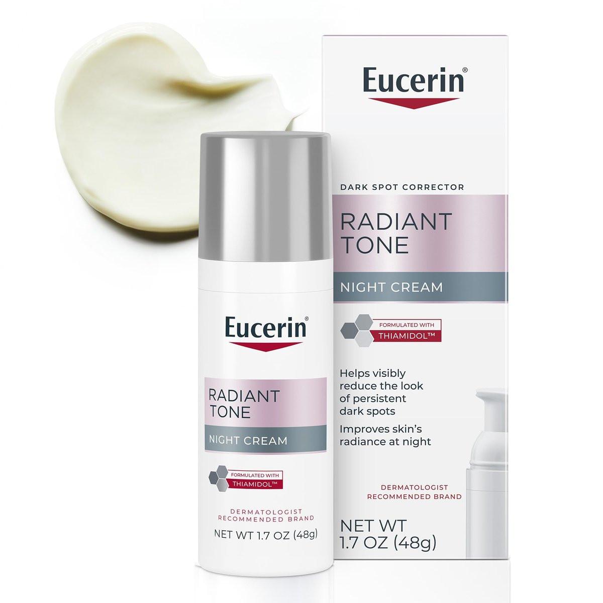 Eucerin Radiant Tone Nachtcreme – Dunkle Flecken Korrektor mit Thiamidol, Nachtfeuchtigkeitscreme für das Gesicht, 1,7 Flasche