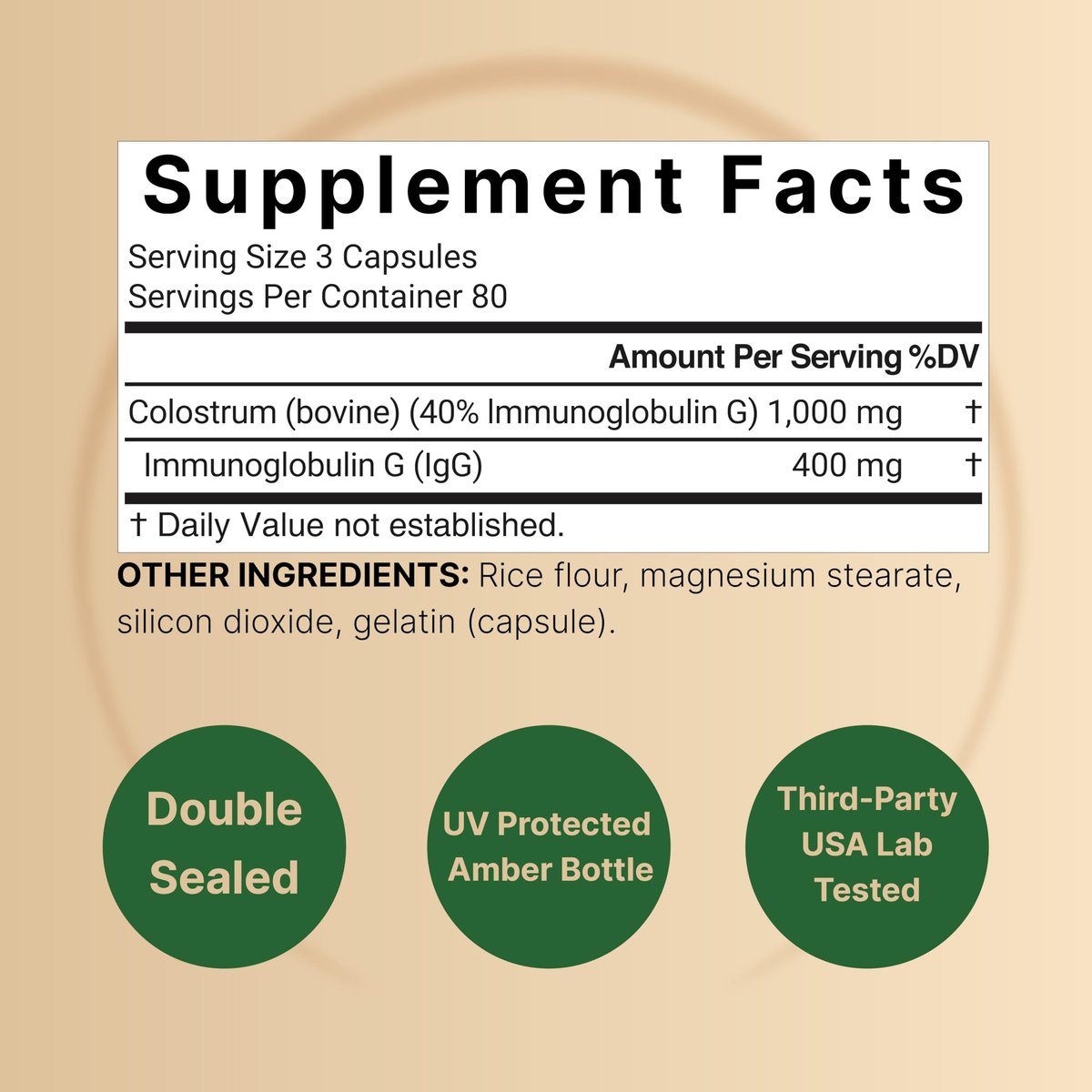 NatureBell Rinderkolostrum Supplement 1.000 mg pro Portion, 240 Kapseln | 40 % IgG Kolostrumpulver für Darmgesundheit, Blähungen, Haut, Haare und Immununterstützung – Nicht-GVO