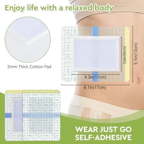 STFOCE 20er Pack Rizinusöl Packung Wickel, Transparente Folie, Selbstklebend, Auslaufsicher, Tragbar, für Zuhause und Reisen, 17x13 cm (1 Packung mit 20)