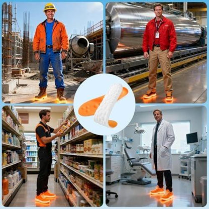 4D Cloud-Like Komfort Einlegesohlen für Herren - Weiche Memory-Schaum-Dämpfung - Zuschneidbare Steppers Einlegesohlen mit Fußgewölbestütze gegen Fußschmerzen und Müdigkeit (Orange, US M 7.5-10.5)