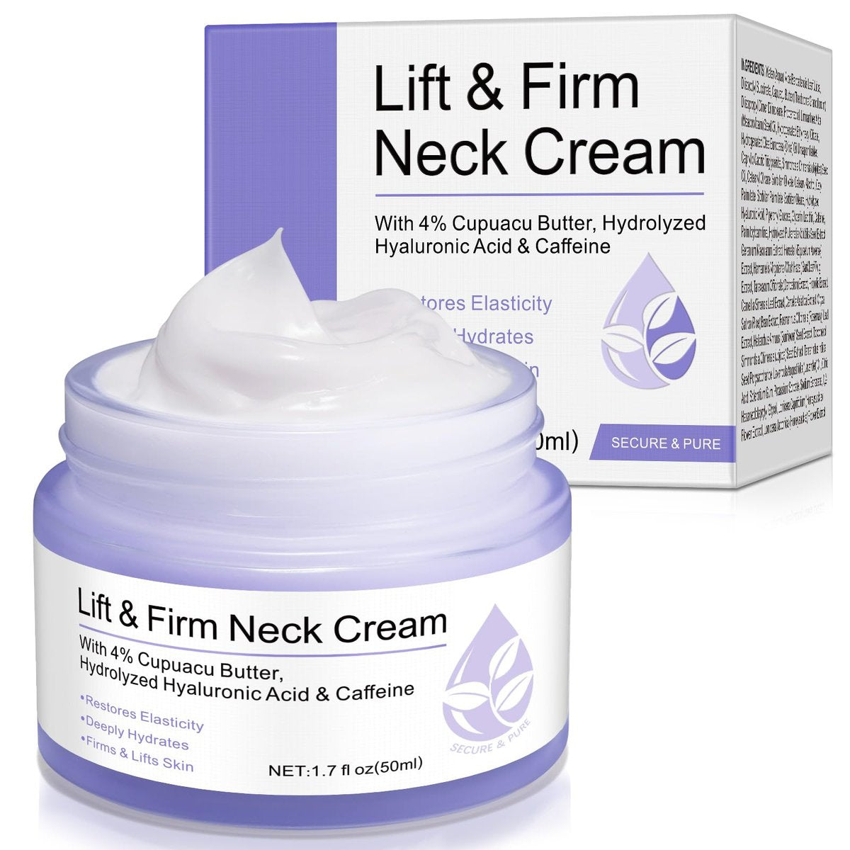Halsstraffende Creme, Feuchtigkeitsspendende Halscreme zur Straffung & gegen feine Linien, Halscreme für Glättung & Feuchtigkeitsversorgung 50 ml