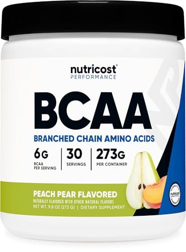Nutricost BCAA Pulver 2:1:1 (Pfirsich-Birne, 30 Portionen) - Verzweigtkettige Aminosäuren