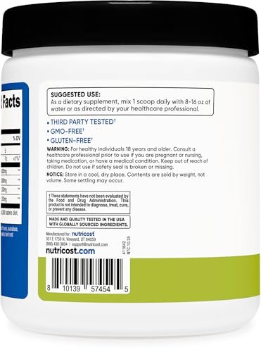 Nutricost BCAA Pulver 2:1:1 (Pfirsich-Birne, 30 Portionen) - Verzweigtkettige Aminosäuren