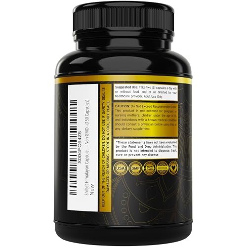 Shilajit Kapseln mit 85+ Spurenelementen (75-Tage-Vorrat, 1000 mg Extrakt pro Portion) – Himalaya-Shilajit für Männer & Frauen mit Fulvinsäure – Laborgeprüft, Vegan, USA-Herstellung