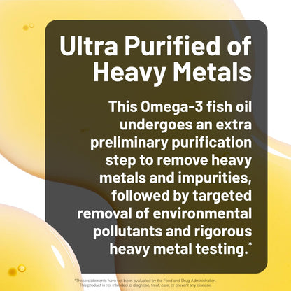 NatureWise Ultra Omega 3 Fischöl 2200 mg – 1300 mg Omega-3 - Triglyceridform - Zitronengeschmack - Wild gefangenes Fischöl + EPA & DHA - Burpless, Nicht-GVO - 60 Weichkapseln [1-Monatsvorrat]