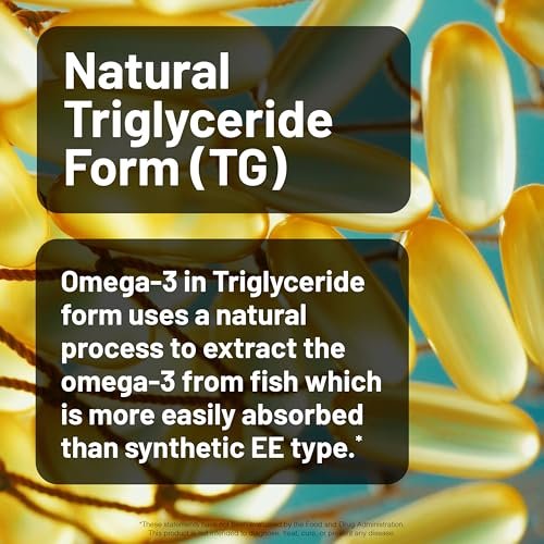 NatureWise Ultra Omega 3 Fischöl 2200 mg – 1300 mg Omega-3 - Triglyceridform - Zitronengeschmack - Wild gefangenes Fischöl + EPA & DHA - Burpless, Nicht-GVO - 60 Weichkapseln [1-Monatsvorrat]
