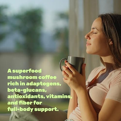 Bio Pilz Kaffee, 10oz – 10 Adaptogene Pilze mit Arabica Kaffee + MCT-Öl für glatten Geschmack – Truthahnschwanz, Löwenmähne, Cordyceps, Chaga, Reishi – Immun-, Energie- & Gehirnunterstützung
